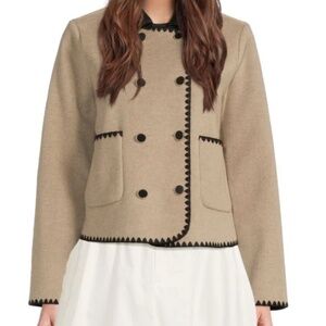 WD.NY Black and Beige Double-Breasted Jacket